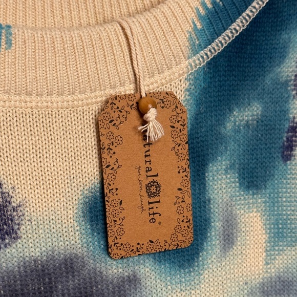 NWT Natural Life Taylor Blue Tie Dye Oversized Sweater Dress 100% cotton - Picture 7 of 10